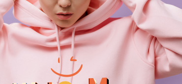 Pink and Orange Simple Hoodie Mockup Instagram Post